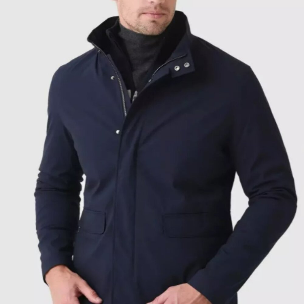 Mens Peter Millar Excursionist Flex Jacket Navy Utility Wool Blend Coat 2XL New